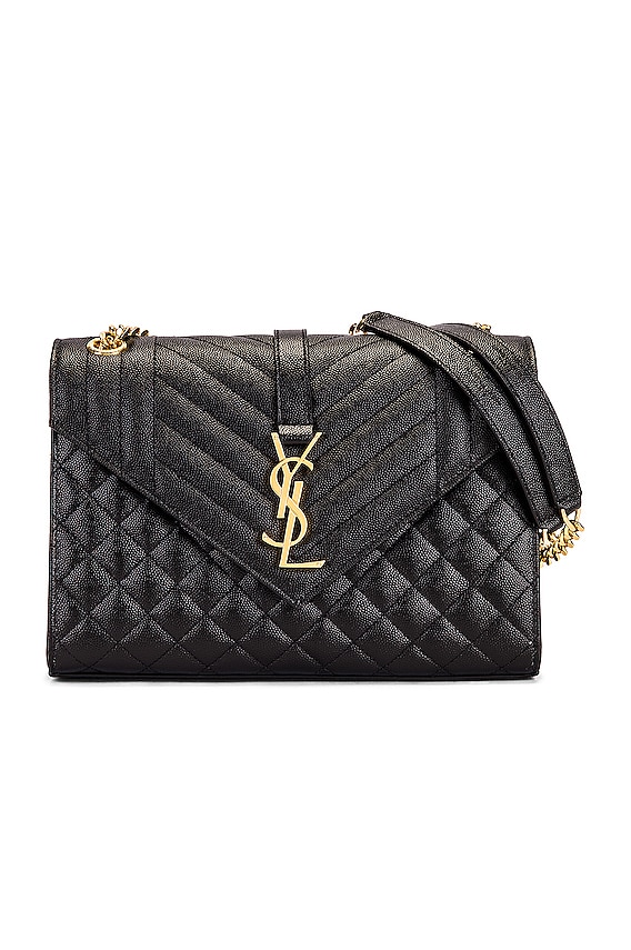 Saint Laurent Medium Envelope Chain Bag in Taupe | FWRD