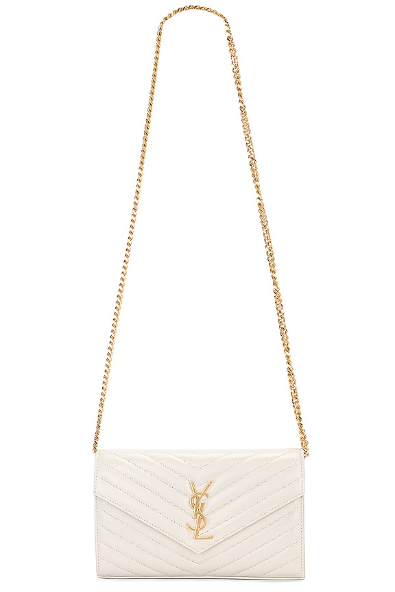 Saint Laurent Small Cassandre Envelope Pouch in Noir | FWRD