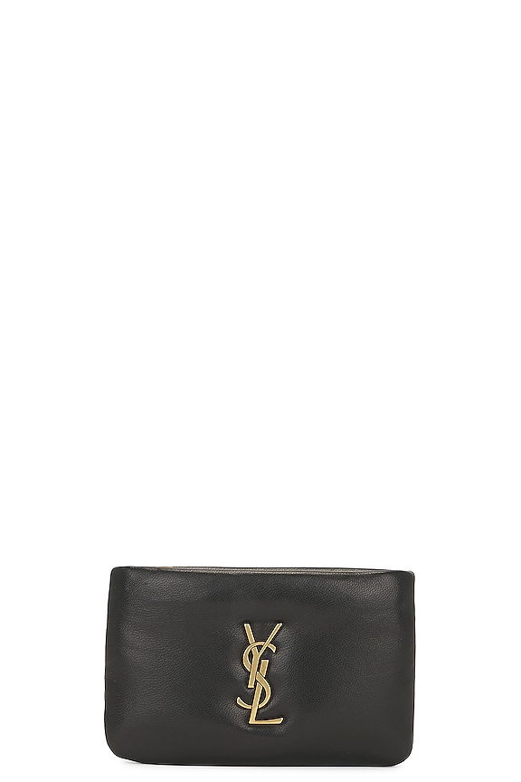 Saint Laurent Mini Calypso Zipped Pouch in Noir | FWRD