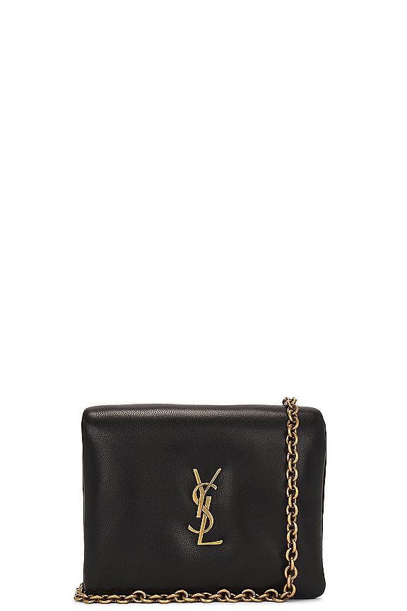 Saint Laurent Mini Cassandre Cube Box Pouch in Noir | FWRD