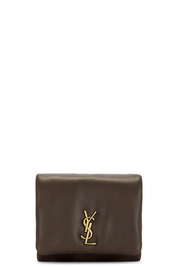 Saint Laurent Calypso Compact Wallet in Rouge Merlot | FWRD 