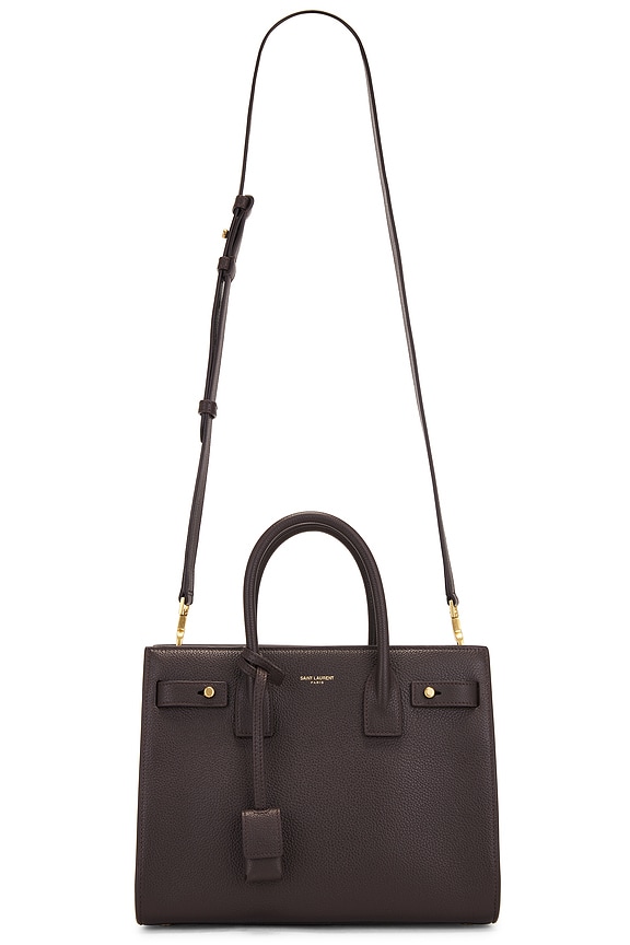 Saint Laurent Small Panier Tote Bag in Natural & Brick | FWRD