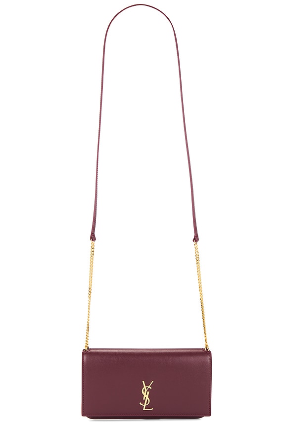 Saint Laurent Gaby Chain Phone Holder Bag in Matt Gold | FWRD