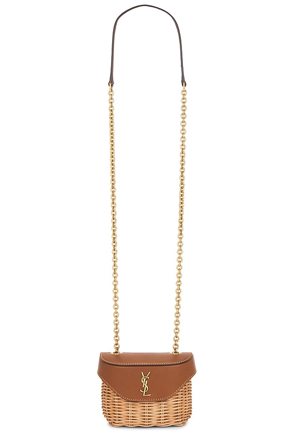 ねぬ Saint Laurent Small Pouch On Chain in Nero | FWRD