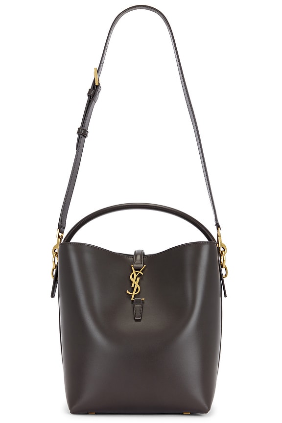 Saint Laurent Mini Le 37 Bucket Bag in Dark Sweet Chocolate | FWRD