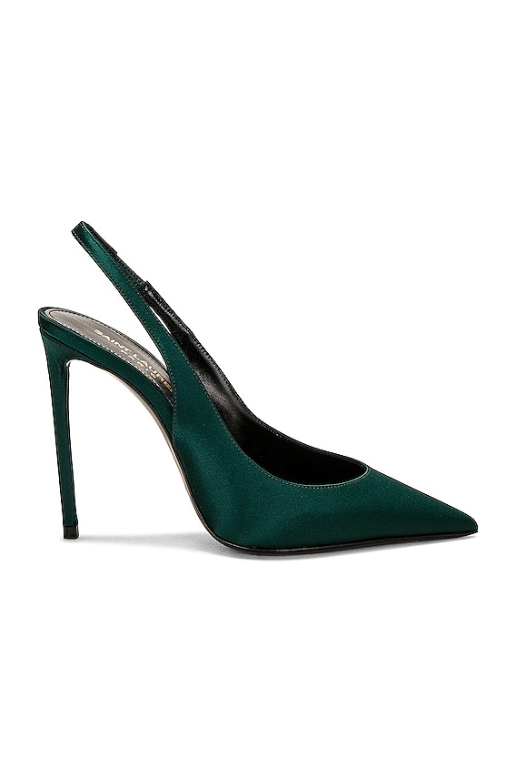 Manolo Blahnik Linen Hangisi 105 Heel in Dark Green | FWRD Manolo Blahnik Linen Hangisi 105 Heel in Dark Green | FWRD