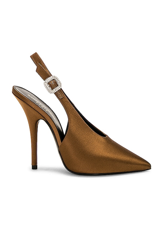 Saint Laurent Tom Lace Up Pump in Saddle Red | FWRD