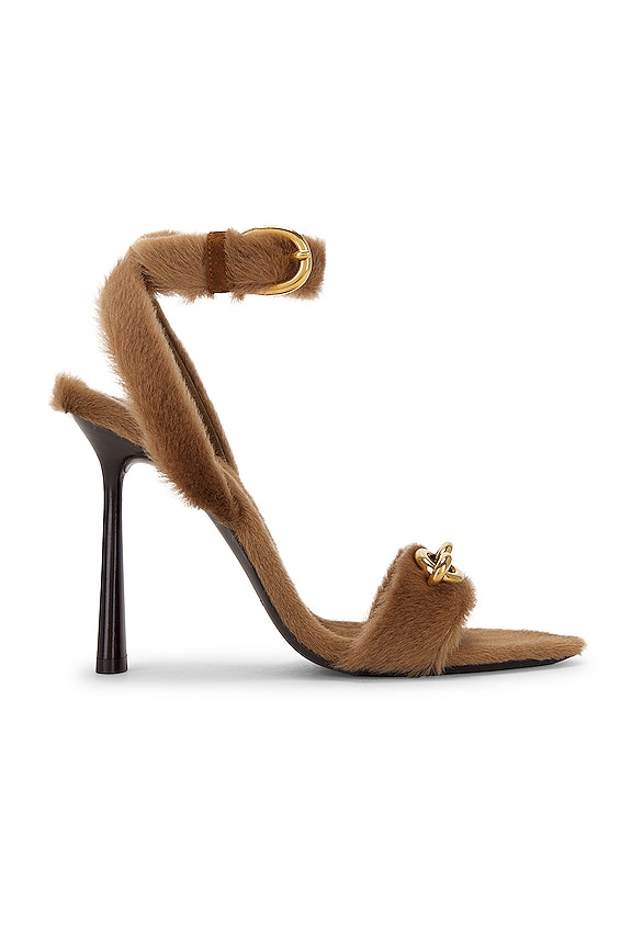 Saint Laurent Gippy Suede Lace Up Sandal in Red Clay | FWRD