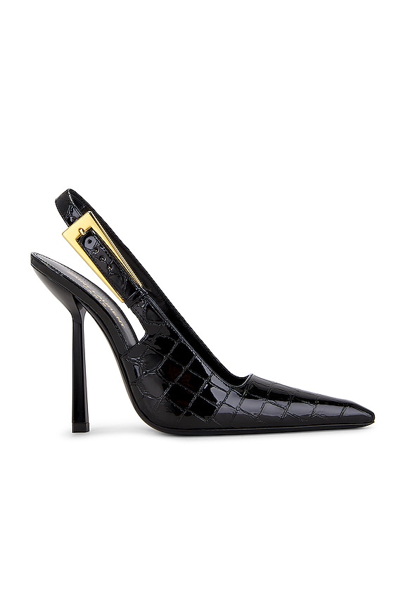 Saint Laurent Lee Slingback Pump in Marron Glace | FWRD