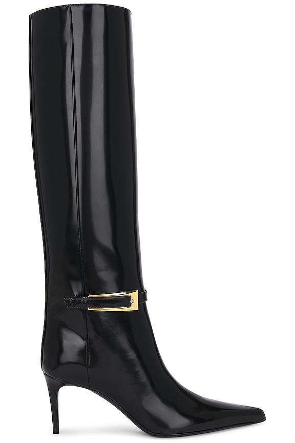 Miu Miu Open Toe Stretch Boot in Nero | FWRD