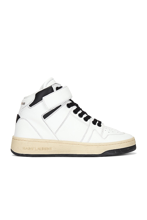 Saint Laurent Lax Mid Sneaker in Blanc Optique | FWRD