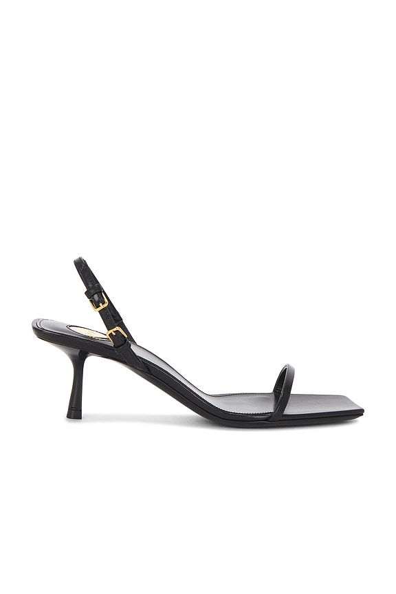 【関税込み】St. Agni ブラック Thong ウェッジヒール サンダル St. Agni | Sling Back Thong Heel - Black