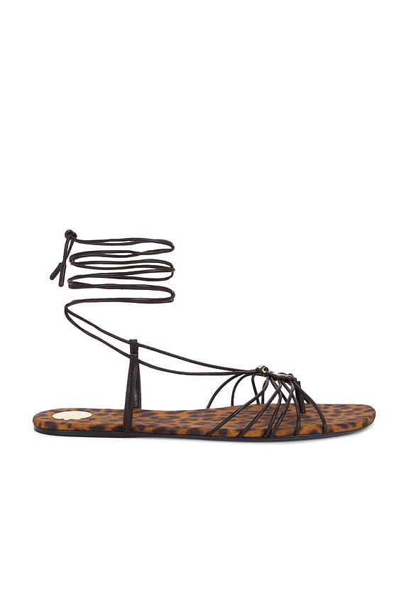 Saint Laurent Babylone Flat Sandal in Nero | FWRD
