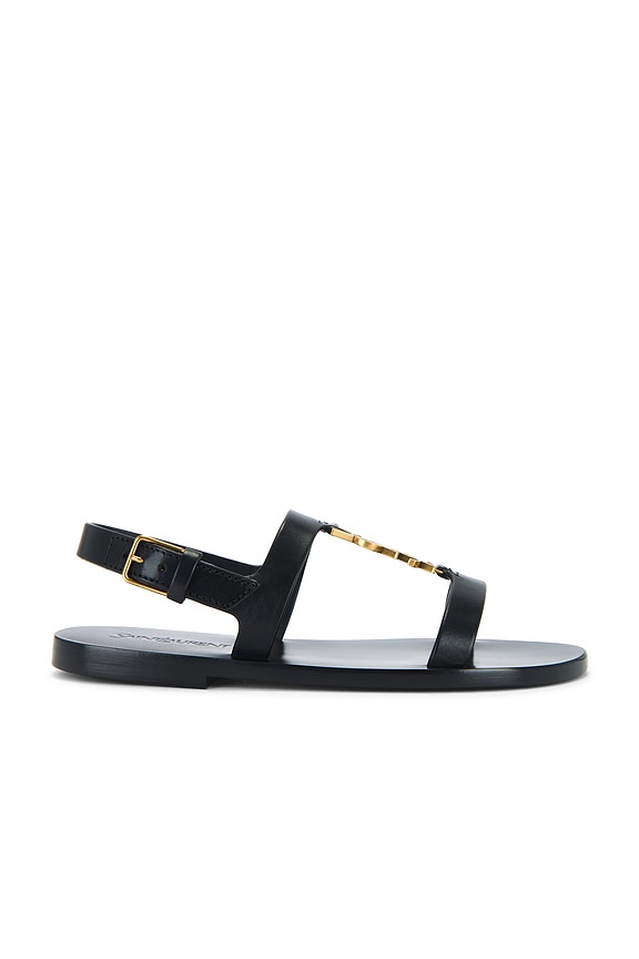 The Row Signum Flat Sandal in Black | FWRD