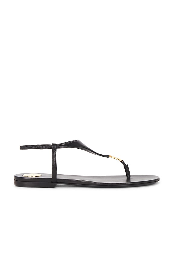 The Row Signum Flat Sandal in Black | FWRD