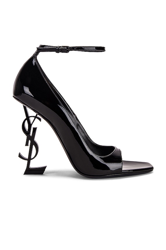 SAINT LAURENT OPYUM オピウム Saint Laurent Opyum 110 YSL Heeled Sandals in Nero | FWRD