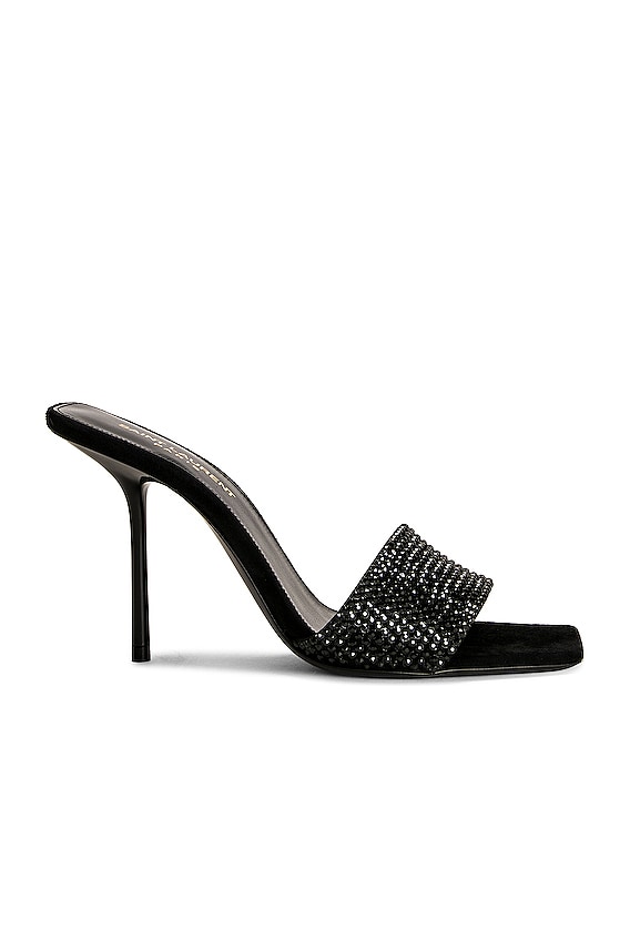 SIMKHAI Siren Wrap Around Crystal Strap Heeled Sandal in SIMKHAI Siren Wrap Around Crystal Strap Heeled Sandal in