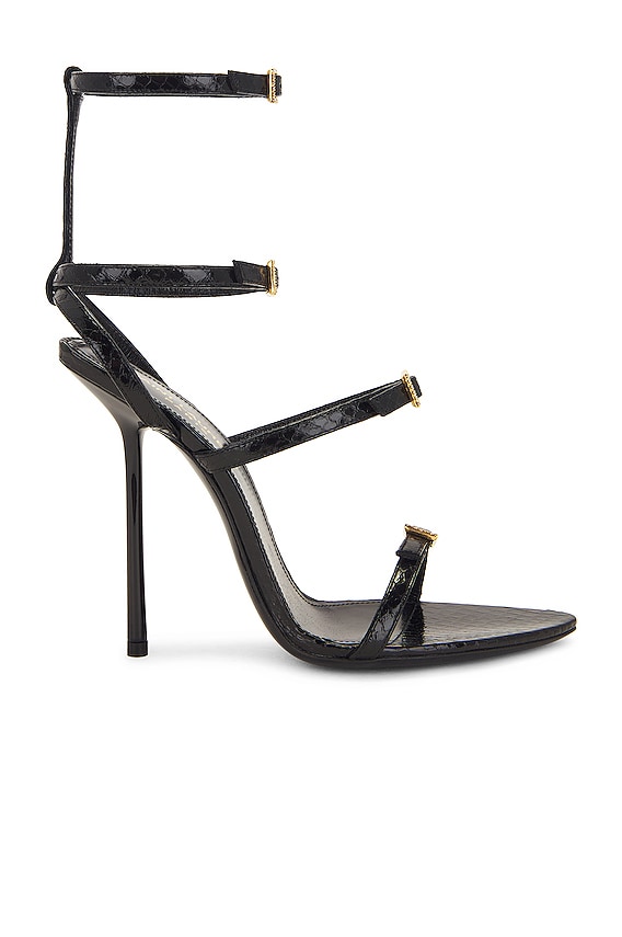 【Saint Laurent】GIPPY SANDAL 110MM◆808610AAD8Z Saint Laurent Gippy 110 Sandal in Poly Grey & Crystal | FWRD