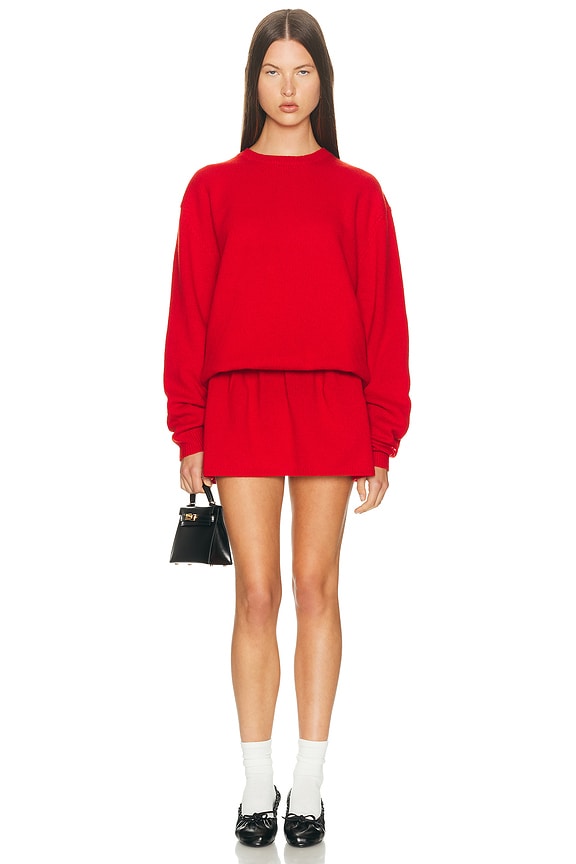 Acne Studios Anastasia Mix Sweater Dress in Orange | FWRD