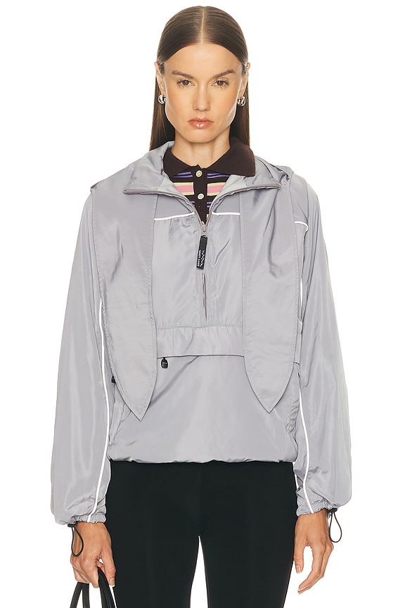 alo Motivate Full Zip Track Jacket in White & Black | FWRD