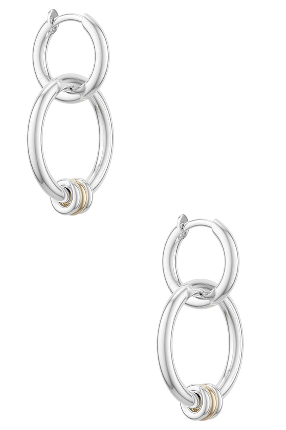 Balenciaga XXS Loop Earrings in Shiny Silver | FWRD