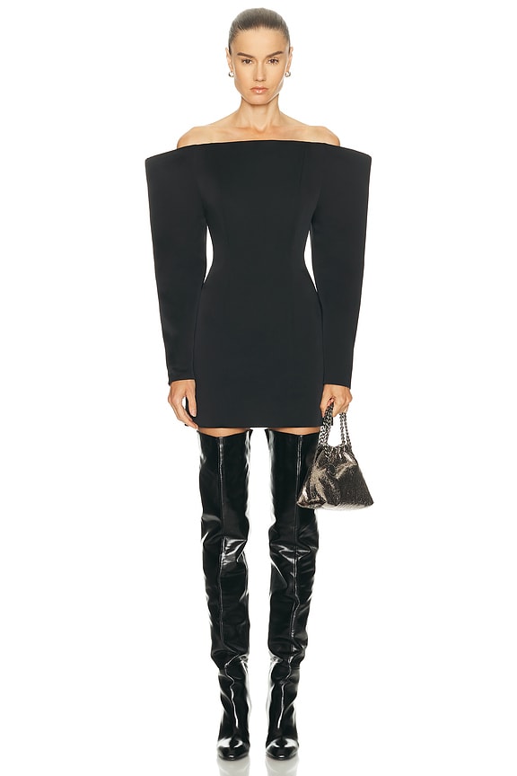black leather high neck dress AKIRA Risky Business Leather Maxi Dress | Black