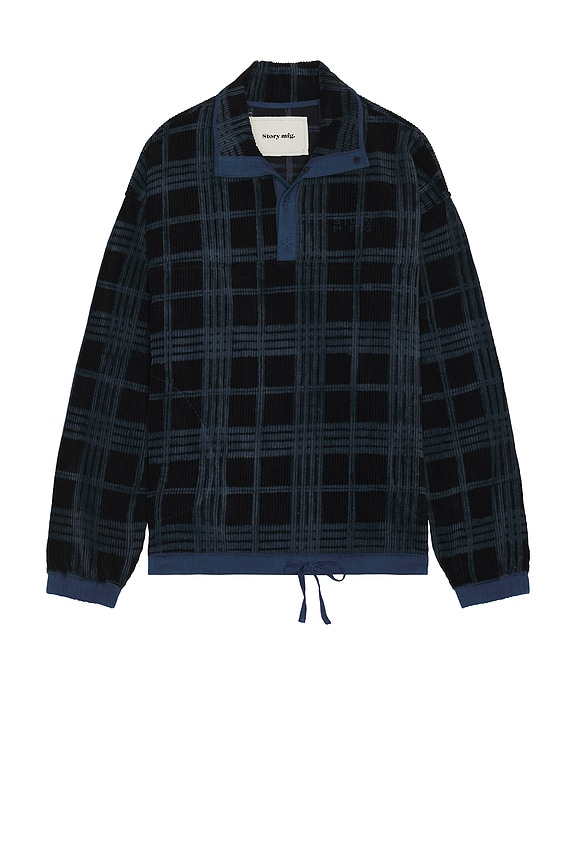 Balenciaga Scarf Zip-Up Hoodie in Deep Blue & Black | FWRD