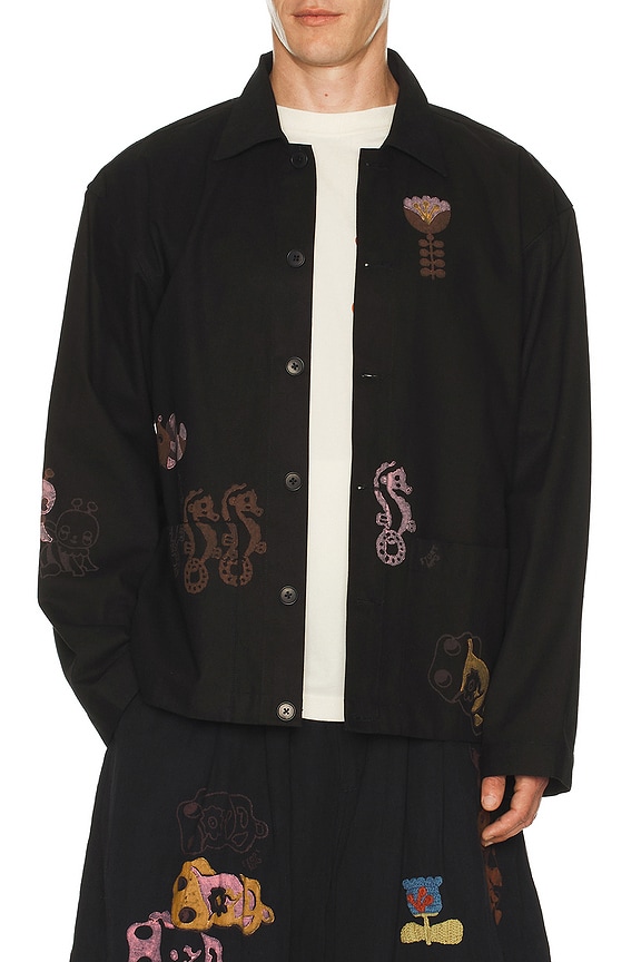 VETEMENTS Patchwork Oversize Zip Up Hoodie in Black Russia | FWRD