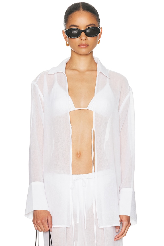 Alexander Wang Layered Bikini Shirt in White | FWRD