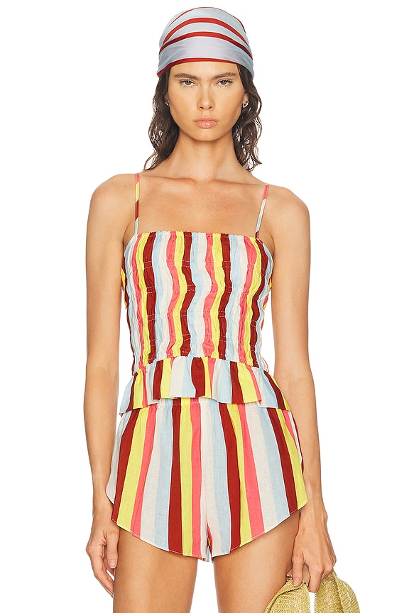Miu Miu Cotton Crochet Triangle Bra Top in Multicolor | FWRD