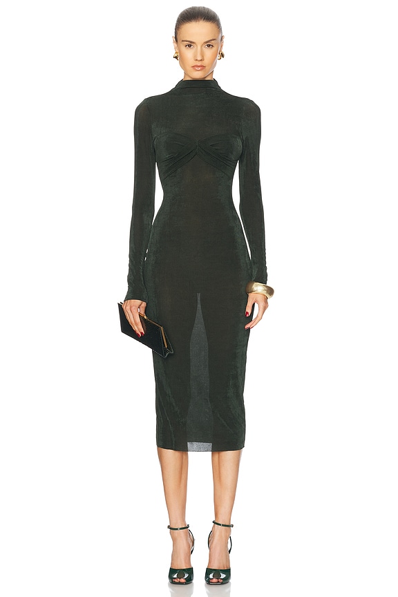 【送料&関税込】Burberry Midi Dress BURBERRY Belted gathered cotton-blend gabardine midi dress