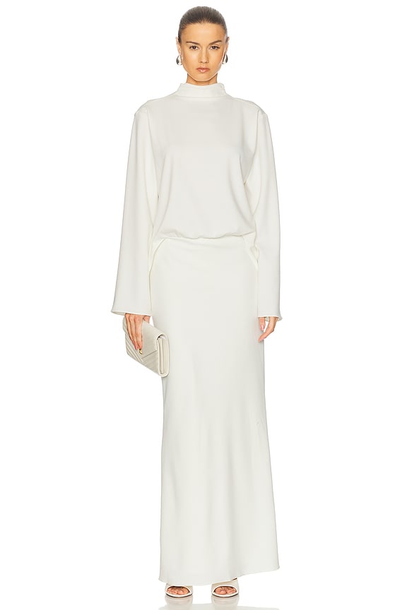 【新品】Khaite ケイト norelle フレア　ワンピース　ホワイト KHAITE Norla Dress in Soft Pink | FWRD