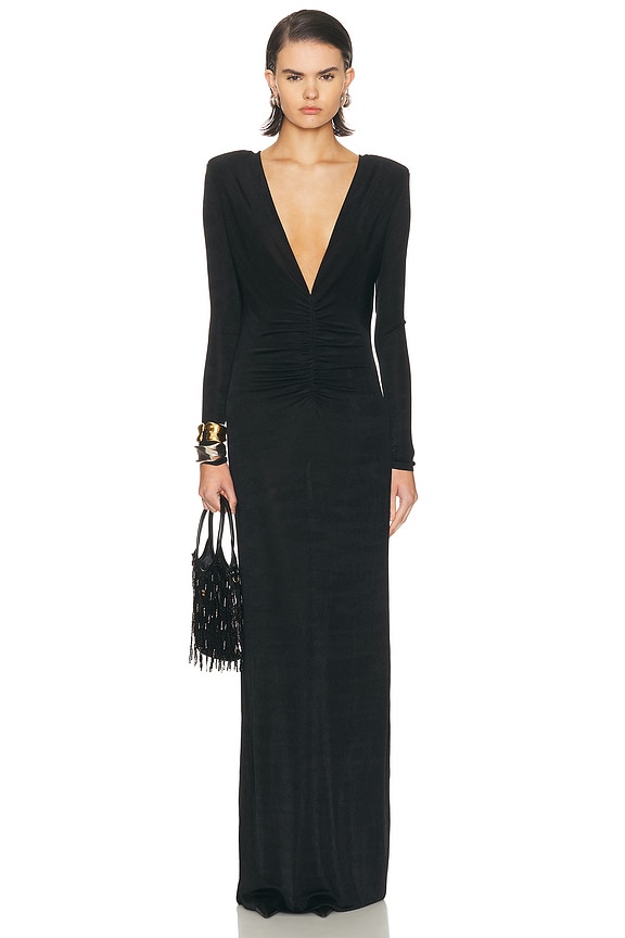 SANS FAFF Anna Cowl Evening Dress in Black | FWRD SANS FAFF Anna Cowl Evening Dress in Black | FWRD