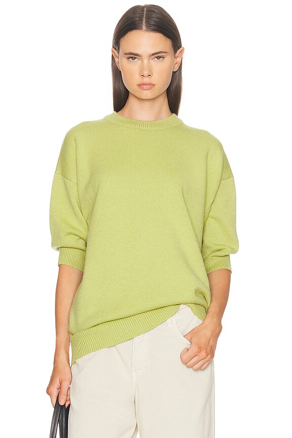 Acne Studios Dramatic Mohair Sweater in Light Yellow | FWRD