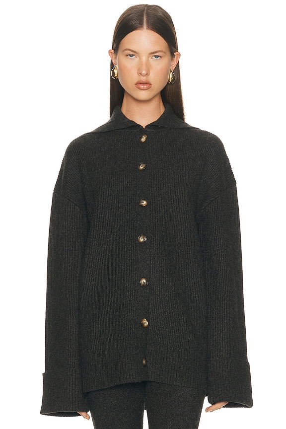 Miu Miu Feather Cashmere Cardigan in Nero | FWRD