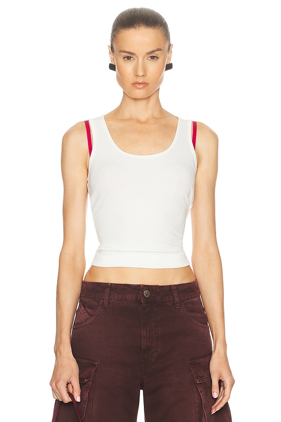 Acne Studios｜SLEEVELESS Acne Studios One Shoulder Vest in Grey Melange | FWRD