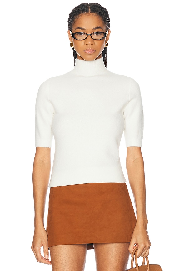 ALAÏA Highneck T-shirt in Blanc | FWRD