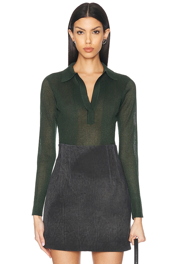 RICK OWENS LILIES Magnetic Long Sleeve Top in Steel | FWRD