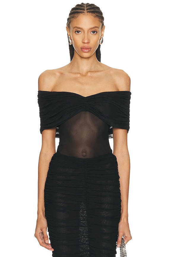 KHAITE Cerise Bodysuit in Black | FWRD