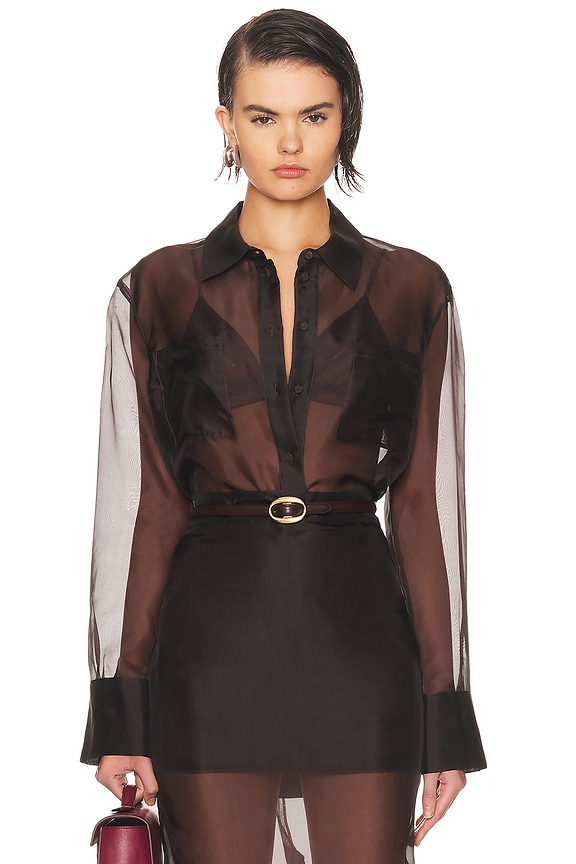 Givenchy Transparent 4G Shirt Blouse in Black | FWRD