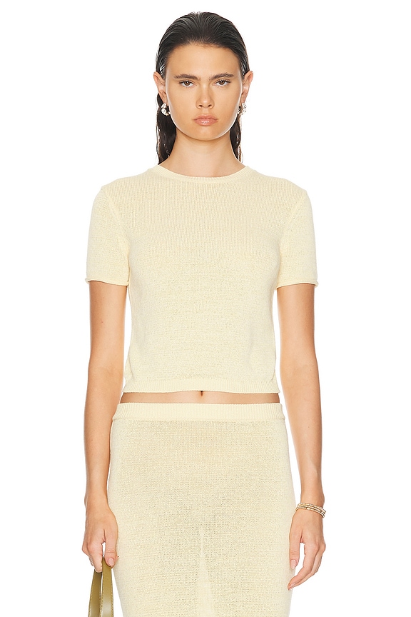 miumiu 半袖 MIU MIU ミュウミュウ 22SS クロップドリンガー 半袖Tシャツ