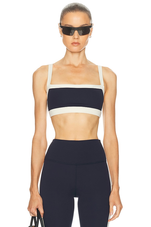 alo Airlift Divine Sports Bra in Crystal Clear Blue | FWRD