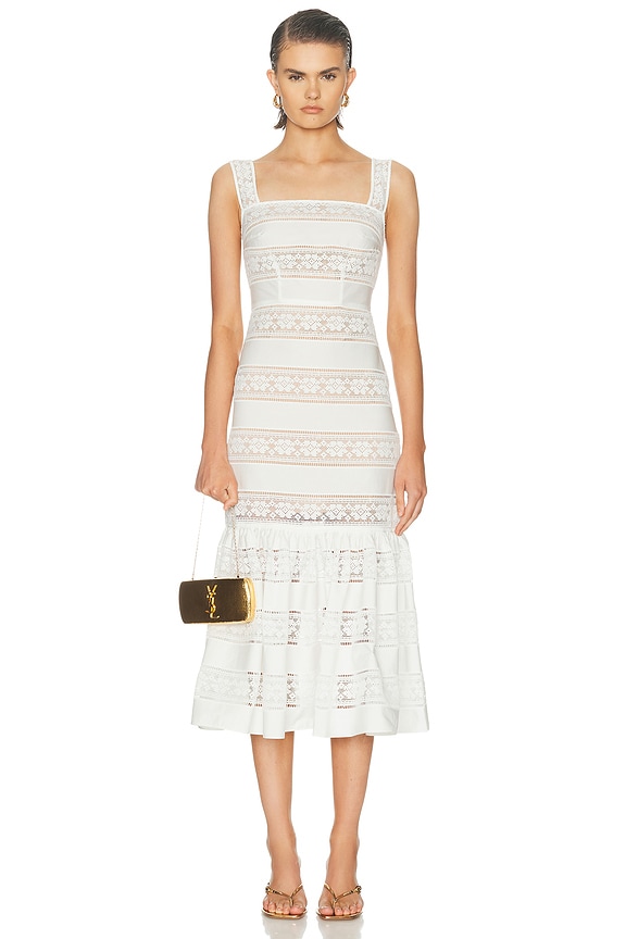 SUNO Cotton Leaf Maxi Dress in Off White | FWRD SUNO Cotton Leaf Maxi Dress in Off White | FWRD
