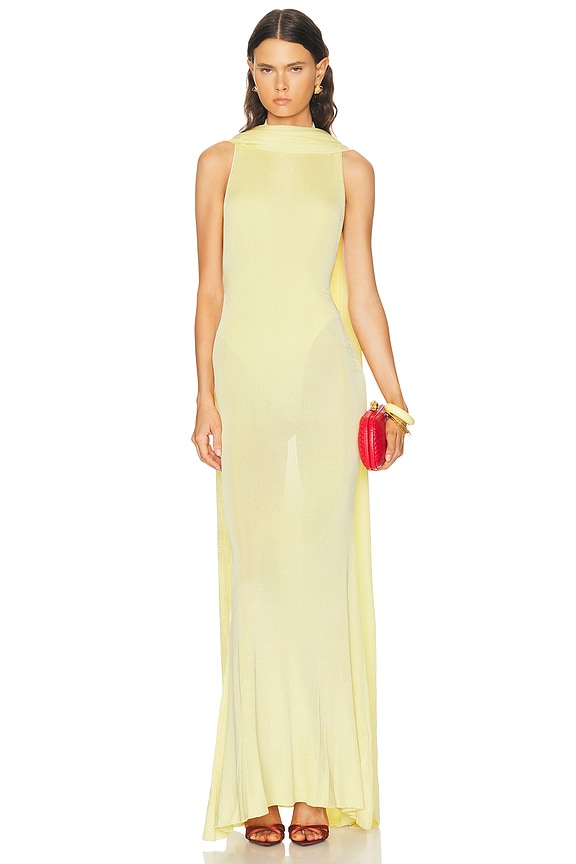 haute hippie maxi dress Haute Hippie Open Back Maxi Dress in Fatigue
