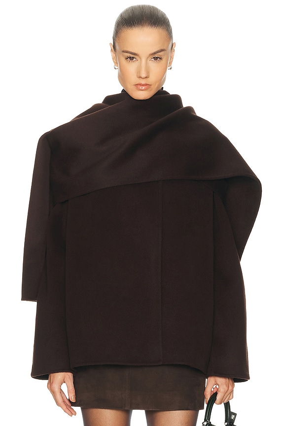 Acne Studios Opeala Messy Hair Coat in Black | FWRD