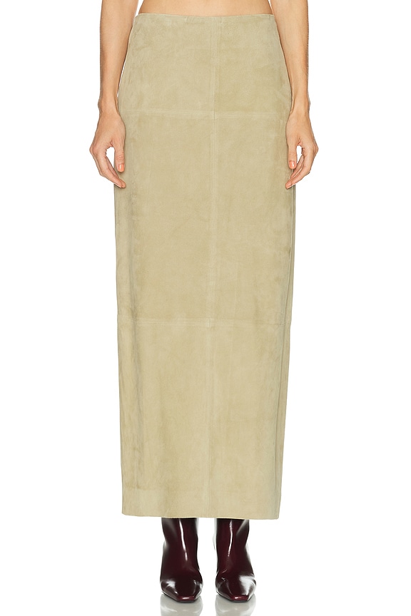 Acne Studios Ruched Maxi Skirt in Lemon Yellow | FWRD