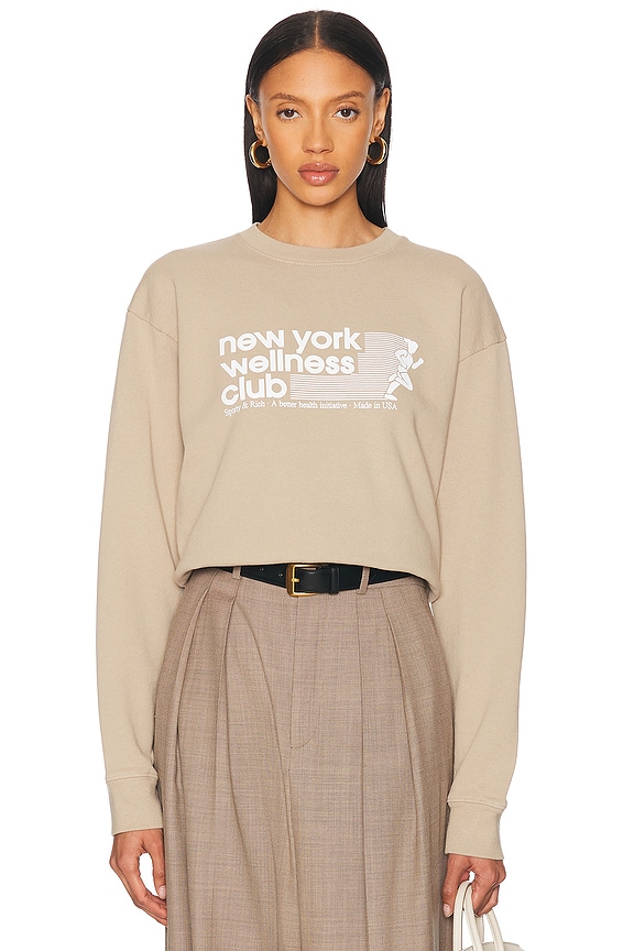 Alexander Wang Cropped Mock Neck Sweatshirt in White | FWRD