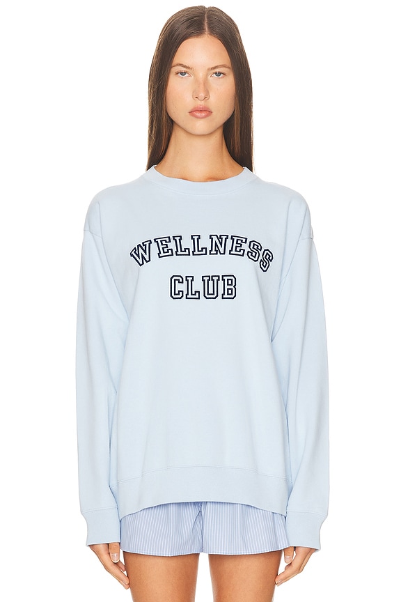 Sporty & Rich Wellness Ivy Crewneck Sweatshirt in China Blue