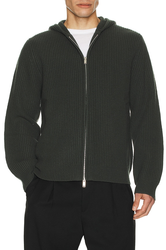 Homme Plisse Issey Miyake Pleated Zip Up Hoodie in Black | FWRD