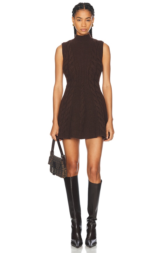 ALAÏA Fishnet Short Dress in Noir | FWRD